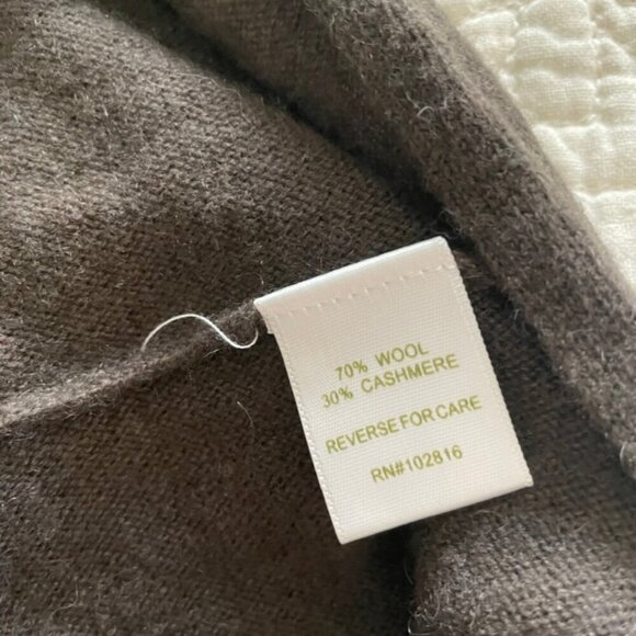 Garnet Hill Oversized Cashmere/Wool Turtleneck Sweater Brown XS - Picture 4 of 11